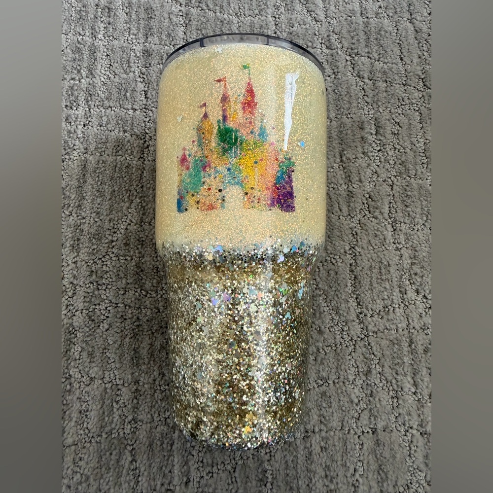 Custom YETI Glitter Castle Tumbler by Mississippi Sippin